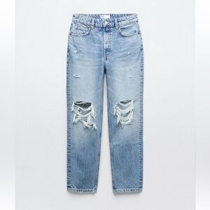 Zara Ripped Mom Fit Jeans
